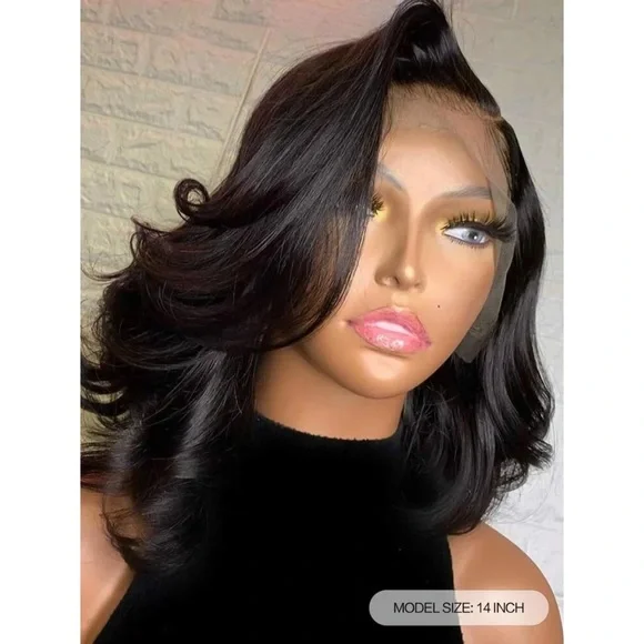 13*1 Lace Front Bob Body Wave Human Hair Wig - Picture 2 of 7